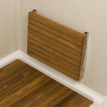 Load image into Gallery viewer, 17" Wide Teak Wall Mount Fold Down Teak Shower Seat